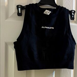 Alphalete Woman’s Ozone Crop Bra / crop top 
- Black - Racer Back - Medium
